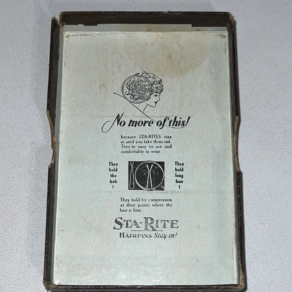 STA-RITE Vintage The Stay In Hair Pins Invisible Bronze